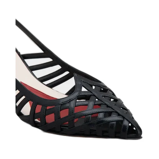 I Love Vivier Multistrap Slingback Pumps In Leather