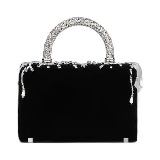 Ramage Jewel Mini Flower Strass Buckle Clutch Bag In Velvet