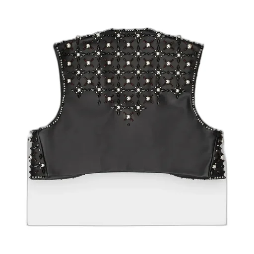 Viv' Choc Short Gilet In Leather