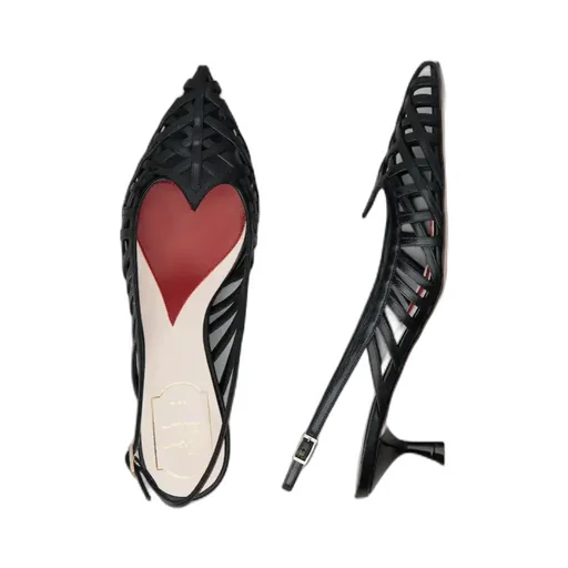 I Love Vivier Multistrap Slingback Pumps In Leather
