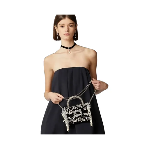Ramage Jewel Mini Flower Strass Buckle Clutch Bag In Velvet