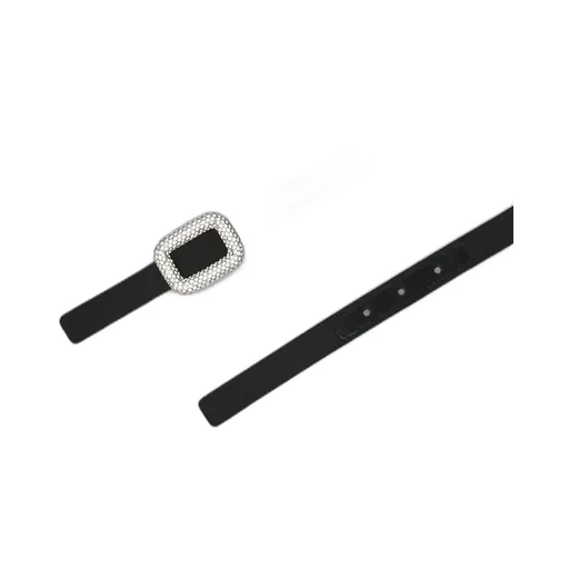 Viv' Choc Strass Buckle Belt In Satin