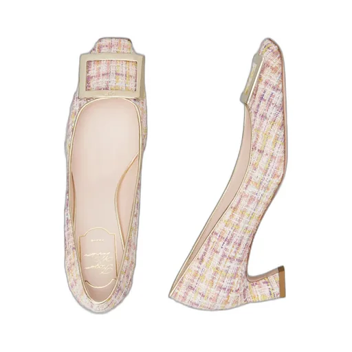 Trompette Metal Buckle Pumps In Fabric