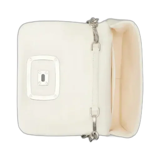 Logo Engraved Foldover Top Shoulder Bag