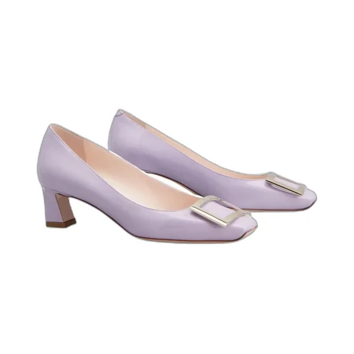 Trompette Metal Buckle Pumps In Patent Leather