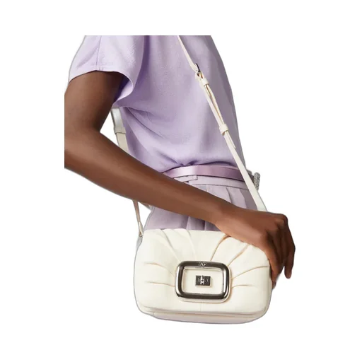 Logo Engraved Foldover Top Shoulder Bag