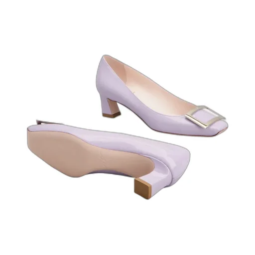 Trompette Metal Buckle Pumps In Patent Leather