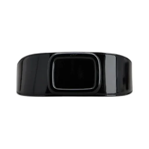 Viv' Choc Lacquered Buckle Belt In Patent Leather