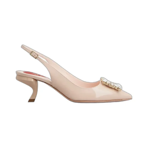 Virgule Buckle Slingback Pumps