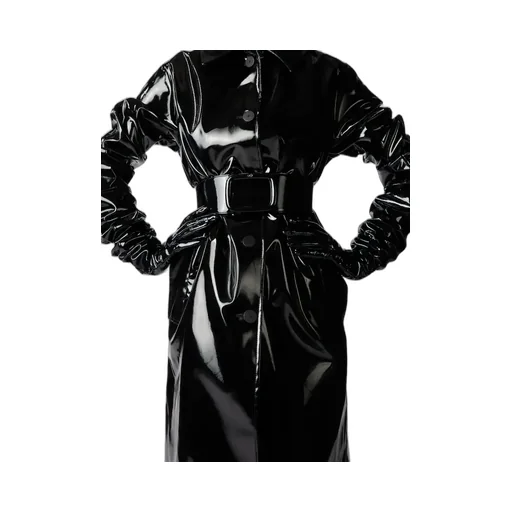 Viv' Choc Lacquered Buckle Belt In Patent Leather