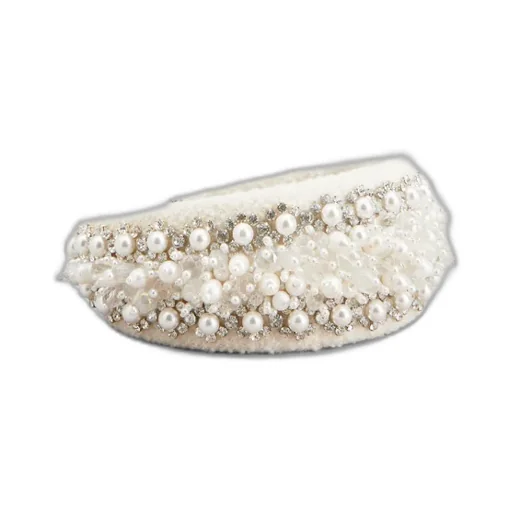Pearl Embroidery Hairband In Wool
