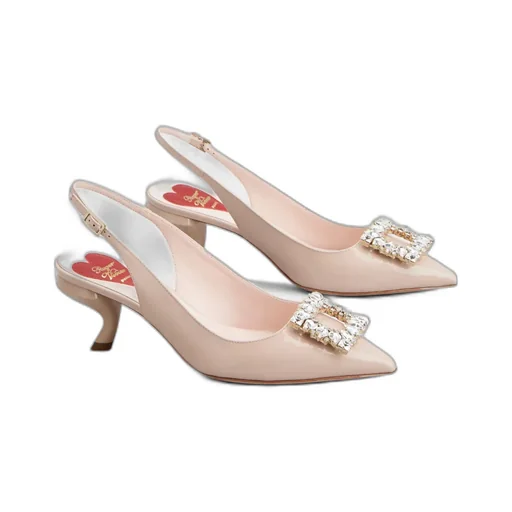 Virgule Buckle Slingback Pumps