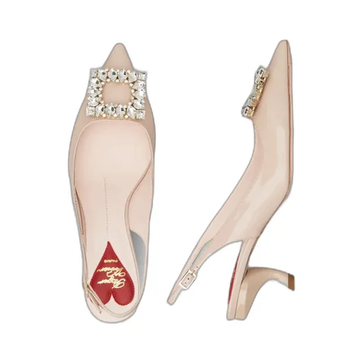 Virgule Buckle Slingback Pumps