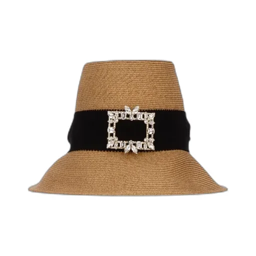 Crystal Buckle Straw Hat