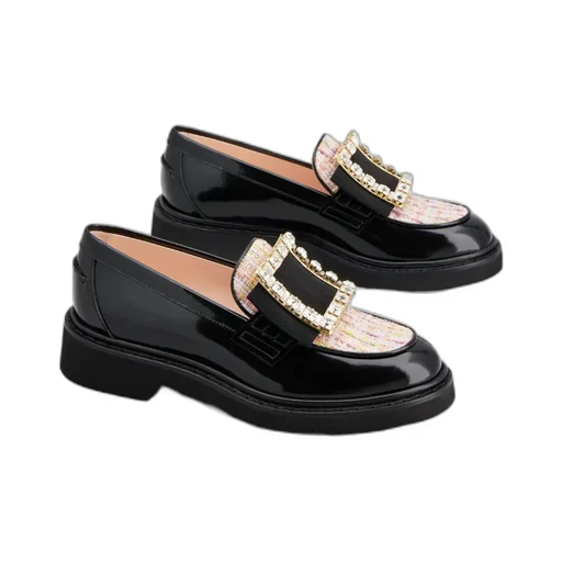 Viv' Rangers Strass Buckle Loafers In Patent Leather