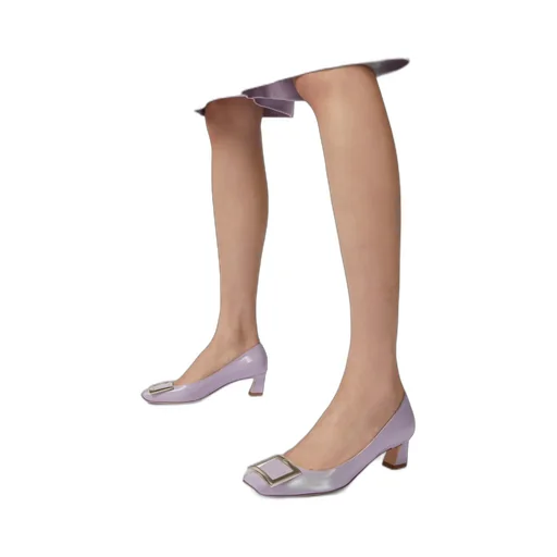 Trompette Metal Buckle Pumps In Patent Leather