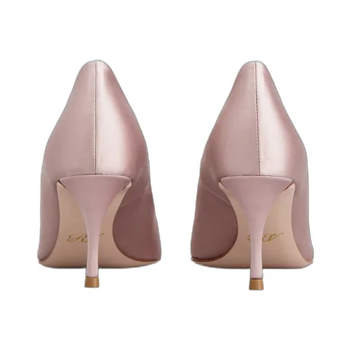 Flower Strass Buckle Pumps In Satin