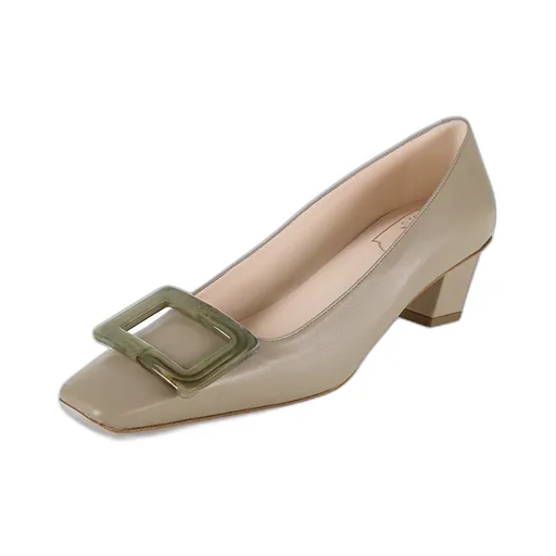 Metal Buckle Thick Heels