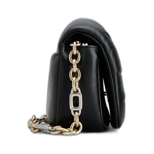 Logo Engraved Foldover Top Shoulder Bag