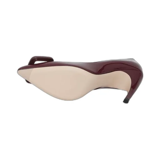 Viv' Choc Lacquered Buckle Pumps
