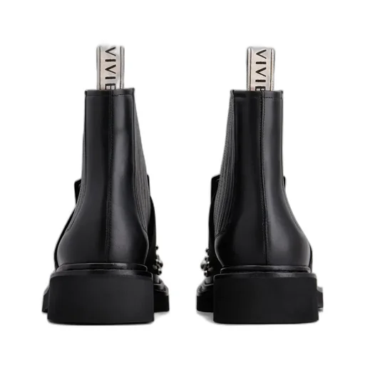 Viv' Rangers Studs Lacquered Buckle Chelsea Ankle Boots
