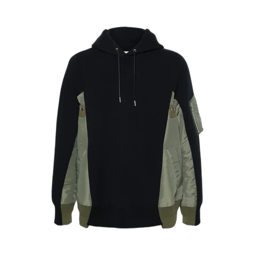 Panelled Drawstring Hoodie