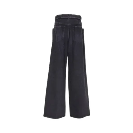 Wide-Leg Belted Jeans