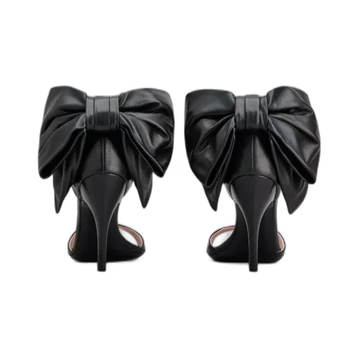 Viv' Choc Back Bow Sandals In Nappa Leather