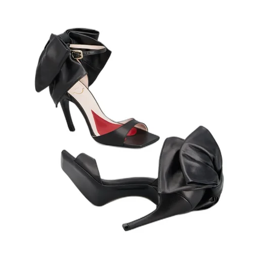 Viv' Choc Back Bow Sandals In Nappa Leather