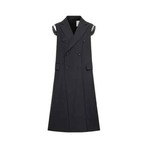 Double Breasted Sleeveless Long Vest