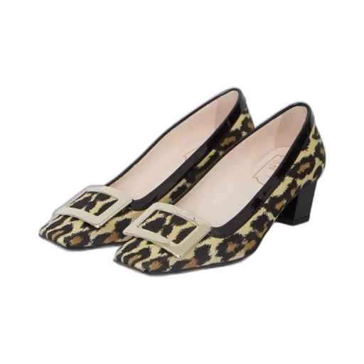 Belle Vivier Metal Buckle Pumps