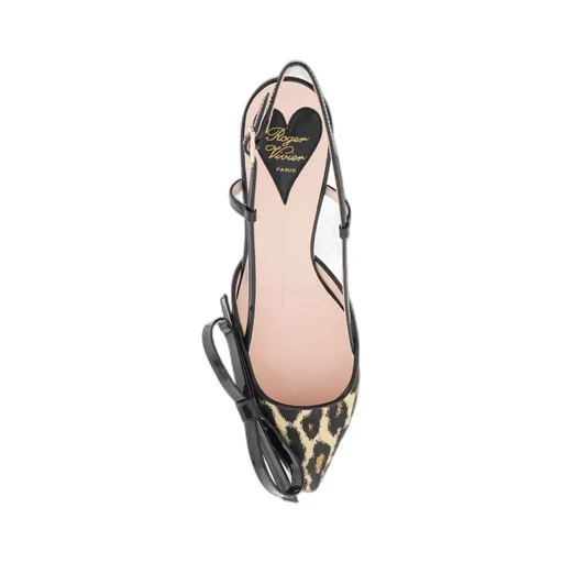 Virgule Bow Piping Slingback Pumps In Fabric