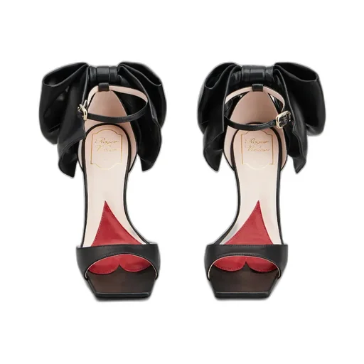 Viv' Choc Back Bow Sandals In Nappa Leather