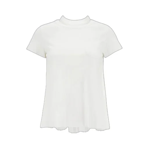 Knife-Pleats Crew-Neck T-Shirt