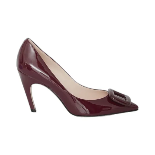 Viv' Choc Lacquered Buckle Pumps
