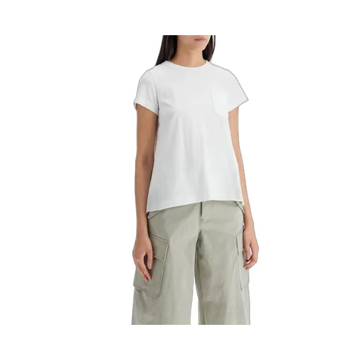 Knife-Pleats Crew-Neck T-Shirt