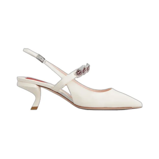 Virgule Flower Slingback Pumps