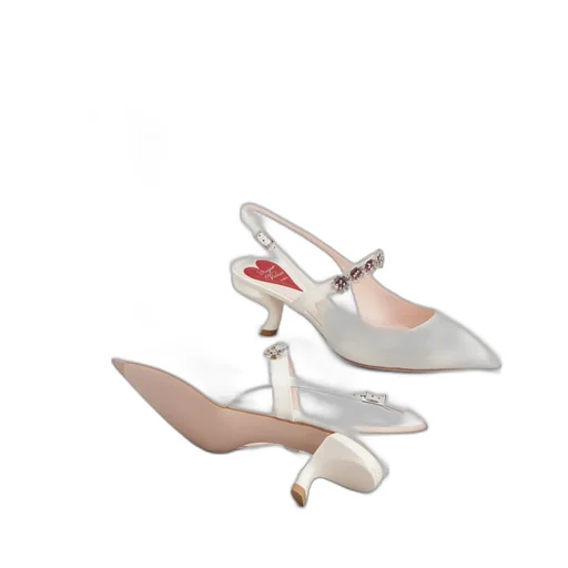 Virgule Flower Slingback Pumps