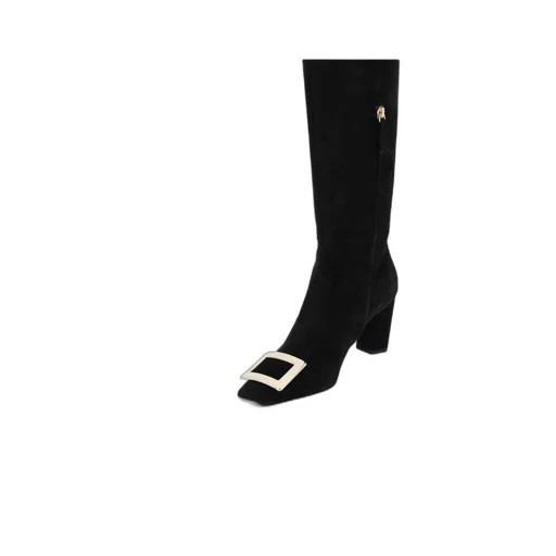 Buckle-Detailed Square-Toe Boots