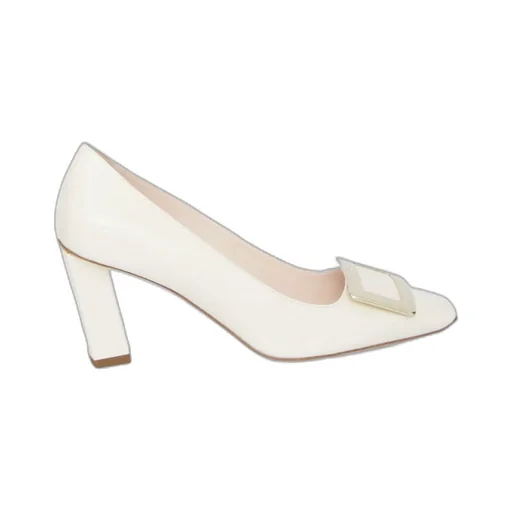 Logo Engraved Block Heel Pumps