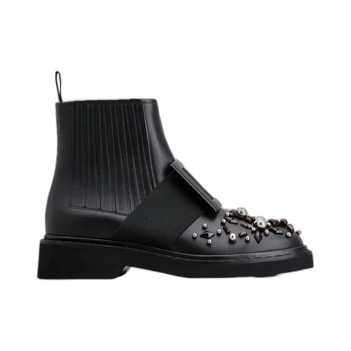 Viv' Rangers Studs Lacquered Buckle Chelsea Ankle Boots