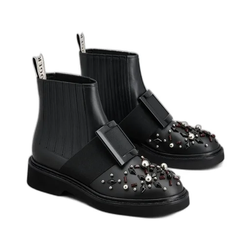 Viv' Rangers Studs Lacquered Buckle Chelsea Ankle Boots