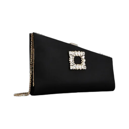 Twinkle Asymmetrical Buckle Embellished Clutch Bag