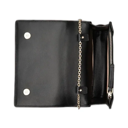 Checked Foldover Top Clutch Bag