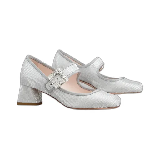 TrÉS Vivier Strass Buckle Babies Pumps In Fabric