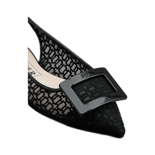 Gomettine Net Heel Buckle Ballet Flats