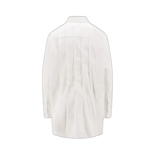 Collared Pleated Long-Sleeved Shirt