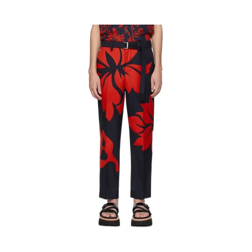 Floral Applique Casual Pants