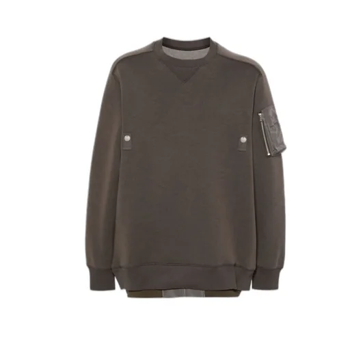 Long-Sleeved Twill Pullover