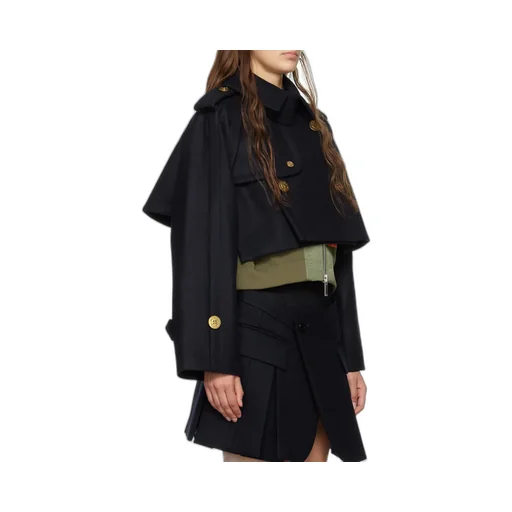 Double-Breasted Layered Wool Jacket